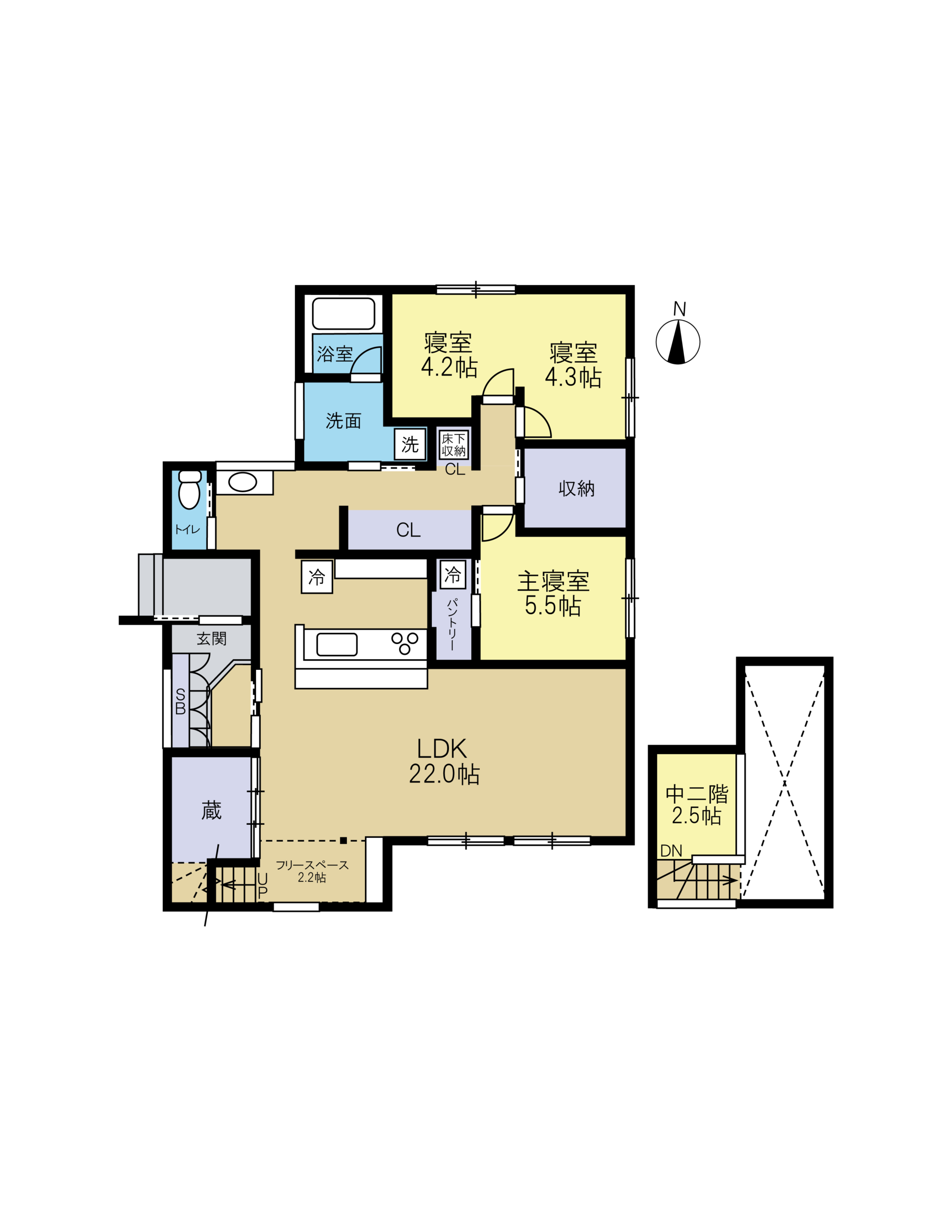 平屋間取り